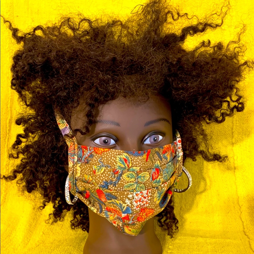 Hand Crafted Headwrap & Mask Set - Picture 2 of 7